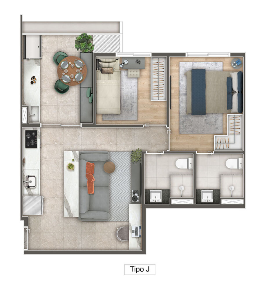 Apartamento, 2 quartos, 45 m² - Foto 4