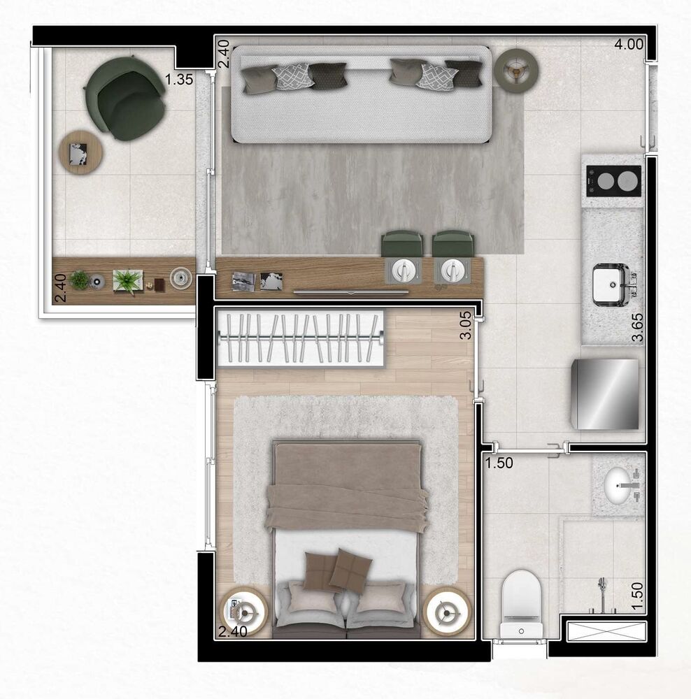 Apartamento, 1 quarto, 28 m² - Foto 11