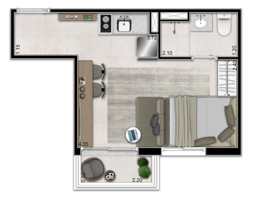 Apartamento, 1 quarto, 28 m² - Foto 15