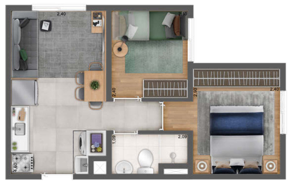 Apartamento, 2 quartos, 31 m² - Foto 6