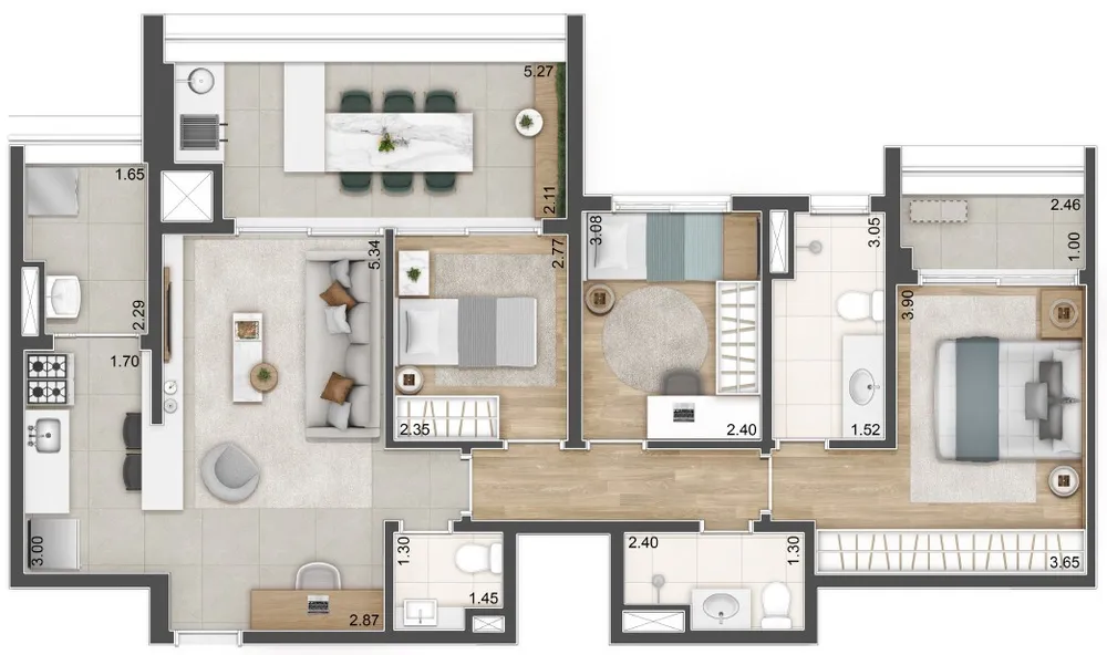 Apartamento, 3 quartos, 129 m² - Foto 3