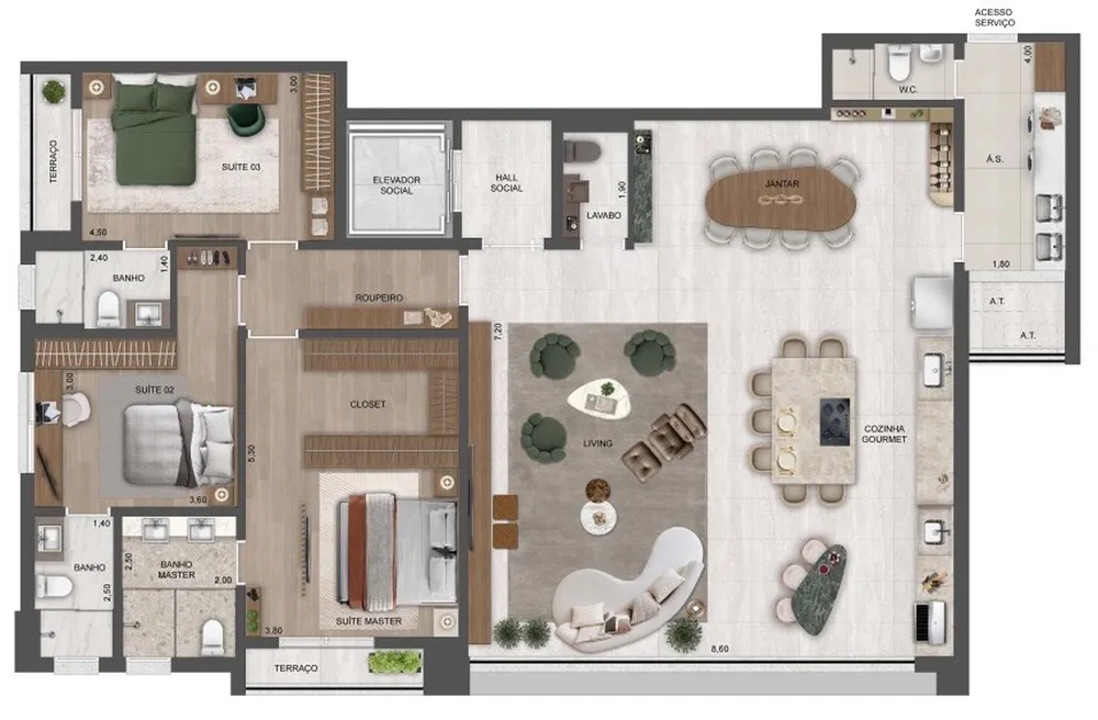 Cobertura, 3 quartos, 365 m² - Foto 1