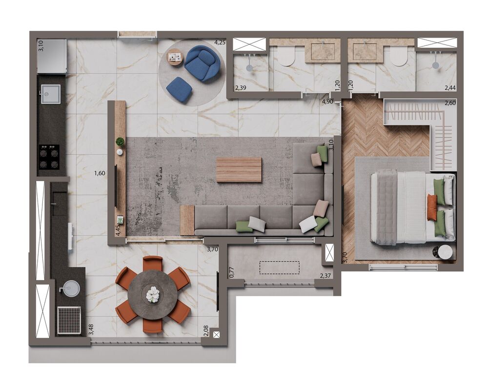 Apartamento, 2 quartos, 74 m² - Foto 7