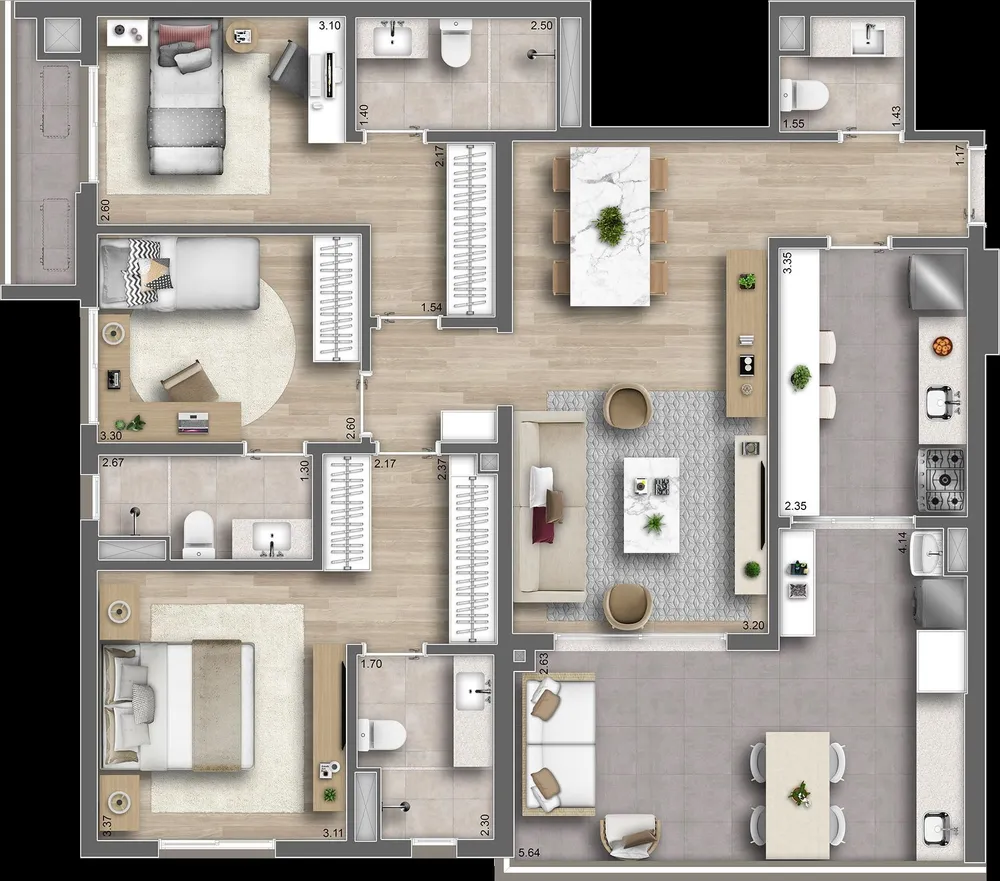 Apartamento, 3 quartos, 120 m² - Foto 4