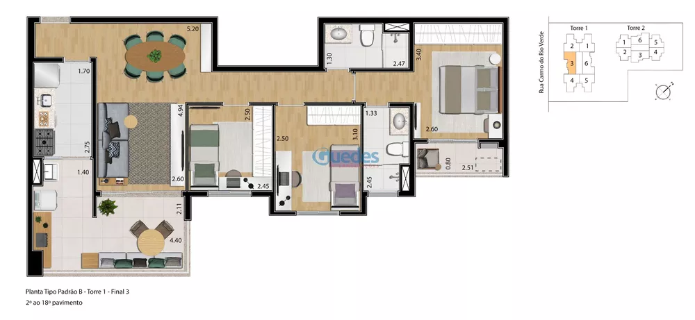 Apartamento à venda com 3 quartos, 81m² - Foto 3