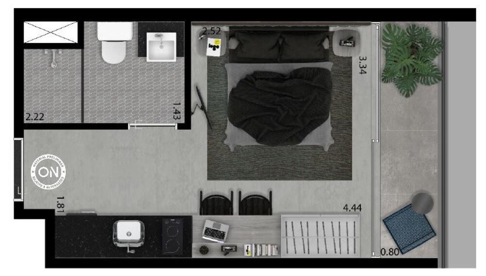 Apartamento, 1 quarto, 23 m² - Foto 3