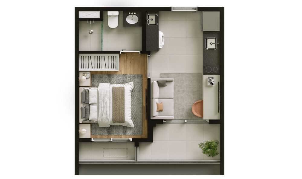 Casa, 1 quarto, 37 m² - Foto 6