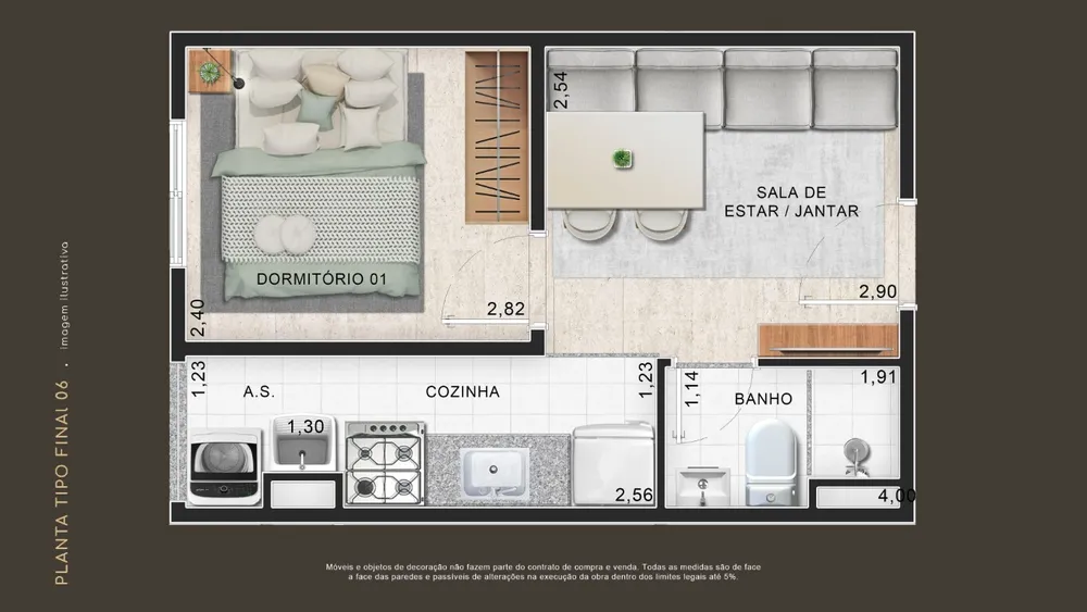 Apartamento, 2 quartos, 40 m² - Foto 3