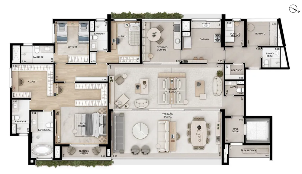 Apartamento, 4 quartos, 262 m² - Foto 2