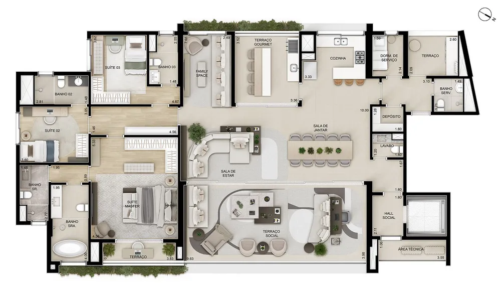 Apartamento, 4 quartos, 262 m² - Foto 3