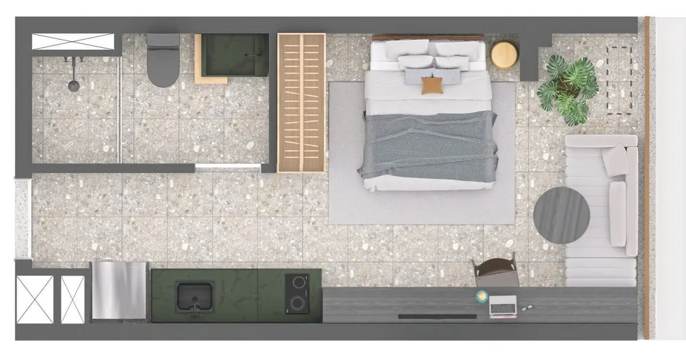 Apartamento, 1 quarto, 33 m² - Foto 1