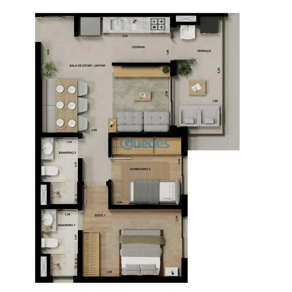 Apartamento, 3 quartos, 59 m² - Foto 13