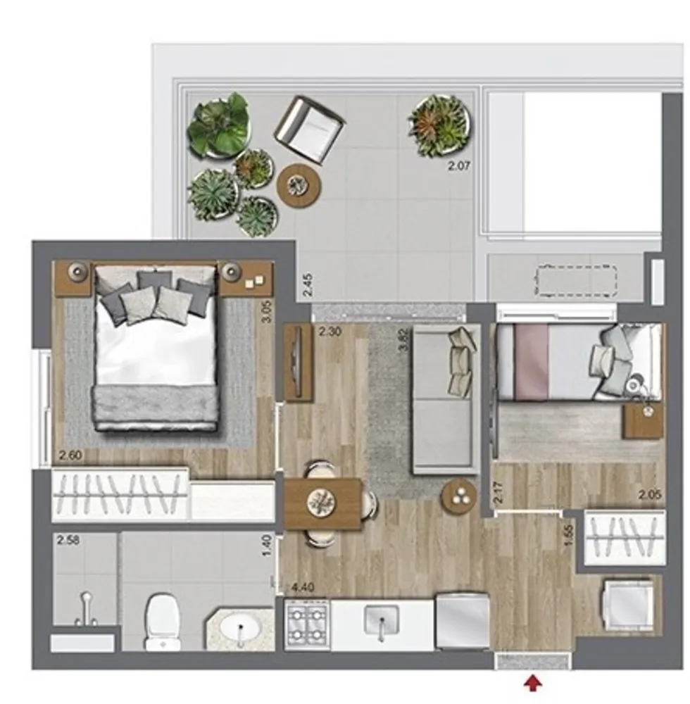 Apartamento, 1 quarto, 33 m² - Foto 7