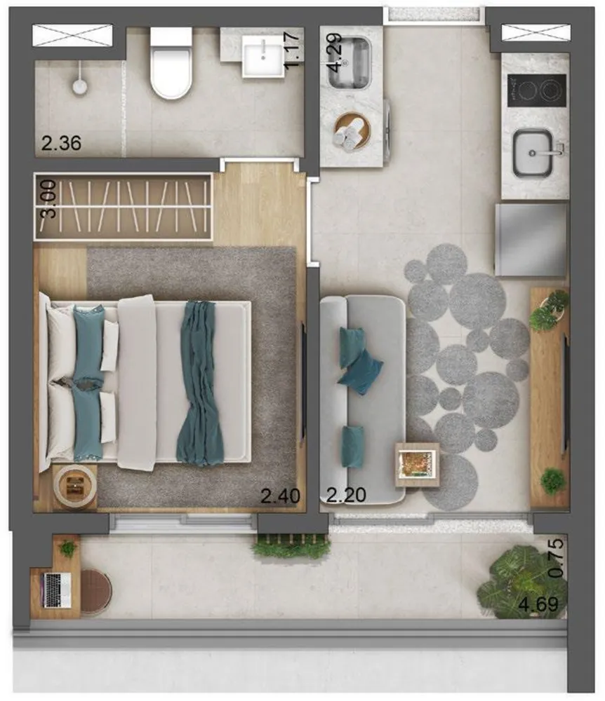 Apartamento, 1 quarto, 28 m² - Foto 4