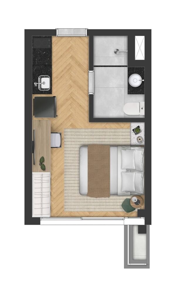 Apartamento, 1 quarto, 20 m² - Foto 1