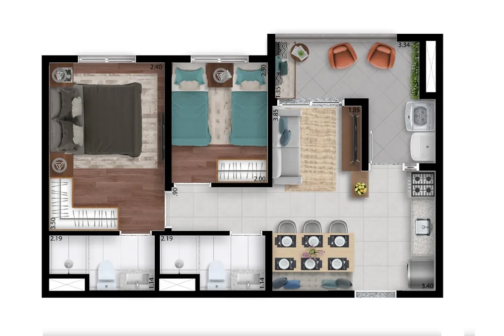 Apartamento, 2 quartos, 33 m² - Foto 14