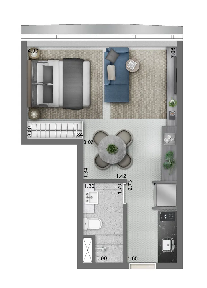 Apartamento, 1 quarto, 38 m² - Foto 1
