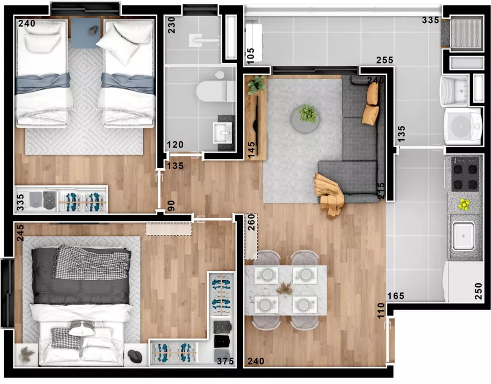 Apartamento à venda com 2 quartos, 57m² - Foto 3