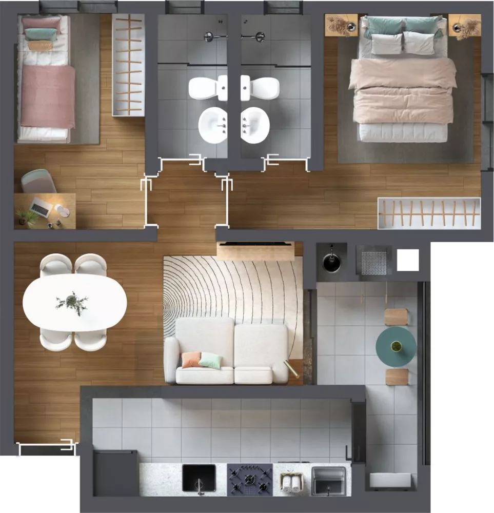 Apartamento à venda com 2 quartos, 48m² - Foto 3