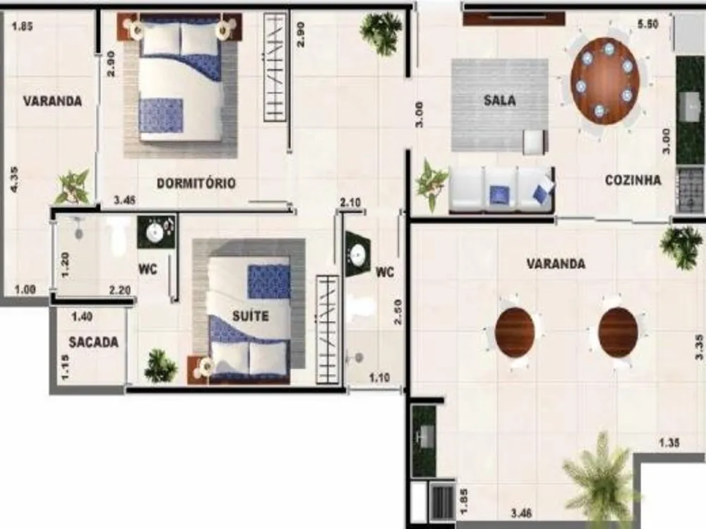 Apartamento, 1 quarto, 70 m² - Foto 3