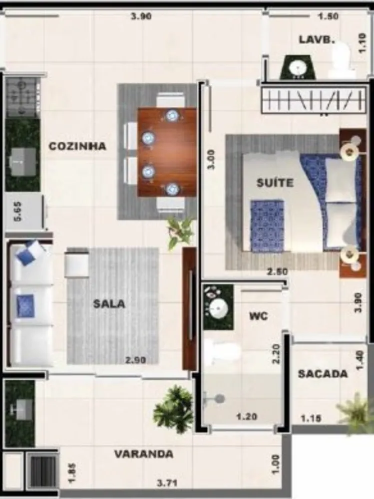 Apartamento, 1 quarto, 70 m² - Foto 2