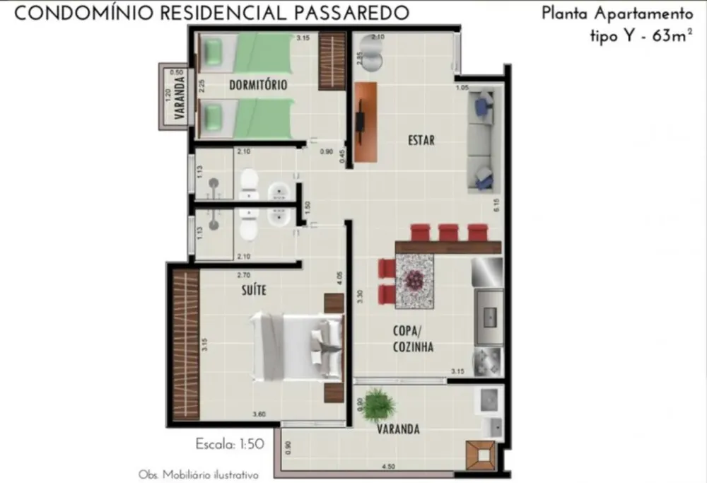 Apartamento, 2 quartos, 63 m² - Foto 3