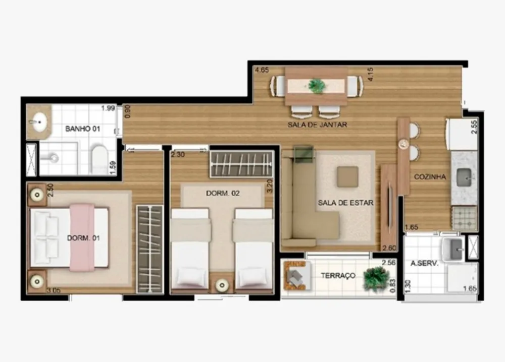 Sobrado, 3 quartos, 76 m² - Foto 2