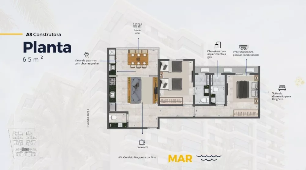 Apartamento, 2 quartos, 59 m² - Foto 3