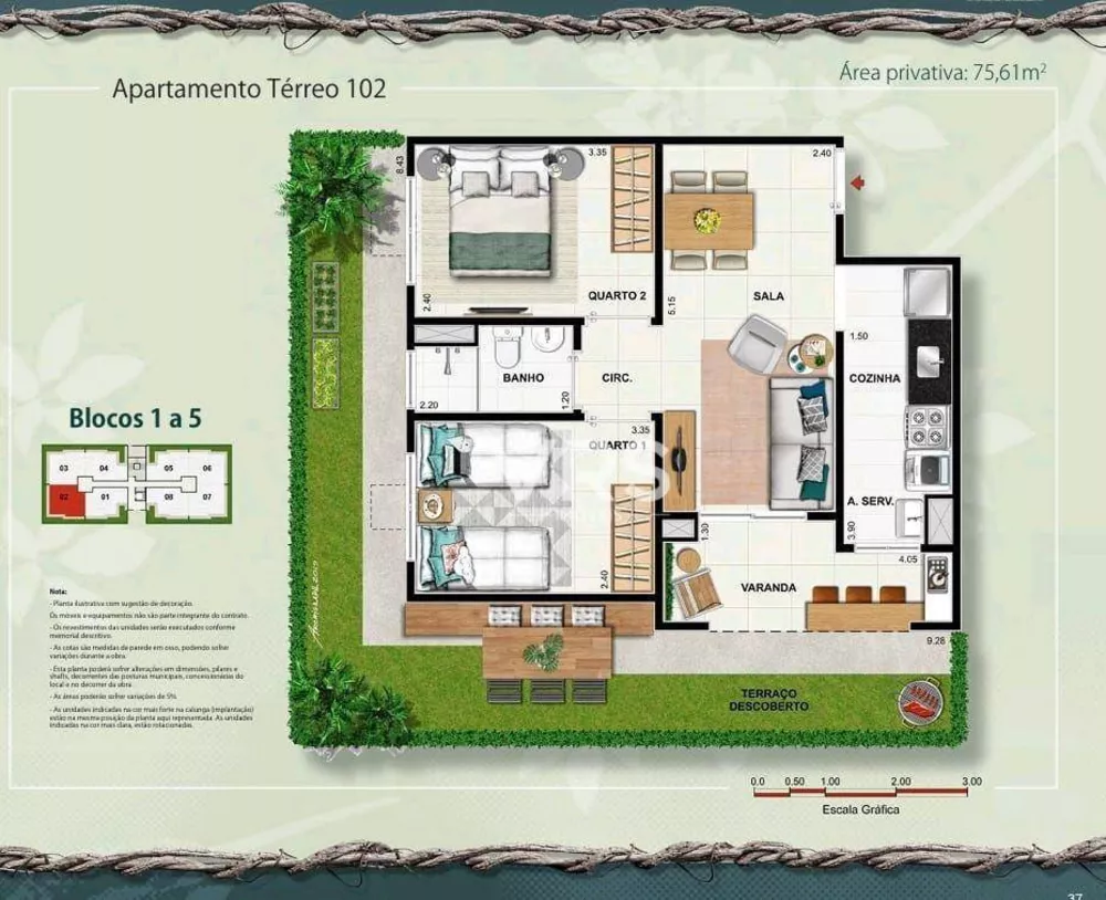 Apartamento, 2 quartos, 75 m² - Foto 2