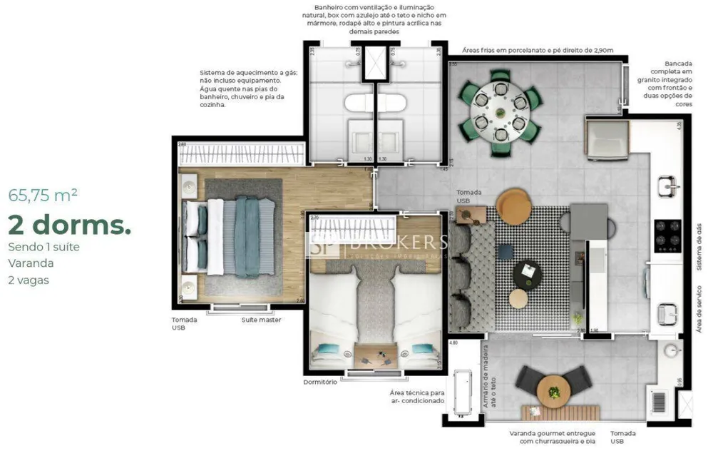 Apartamento, 2 quartos, 65 m² - Foto 3