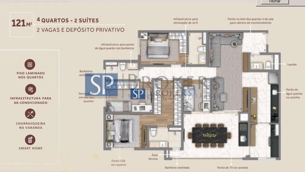 Apartamento, 4 quartos, 121 m² - Foto 1