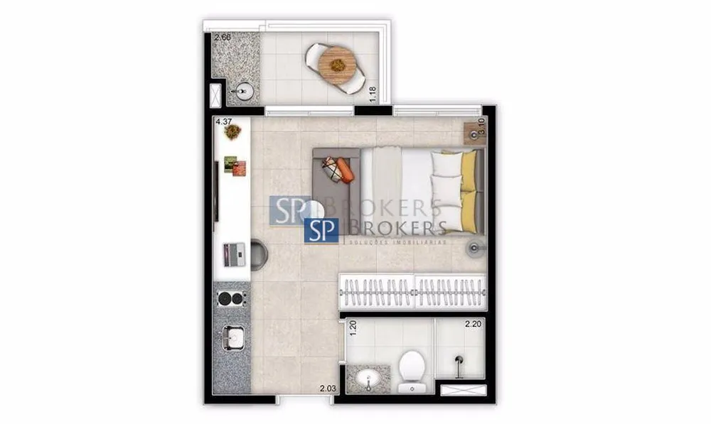 Kitnet-Studio, 25 m² - Foto 3