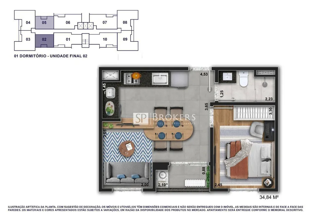 Apartamento, 2 quartos, 53 m² - Foto 2