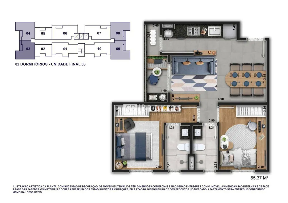 Apartamento, 2 quartos, 53 m² - Foto 1