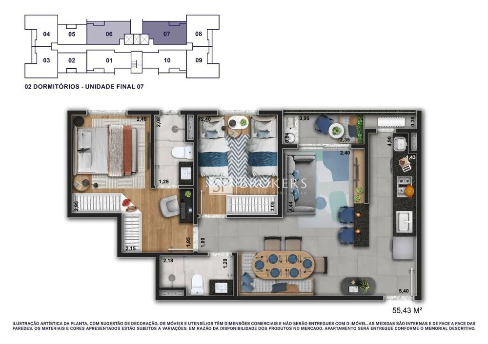 Apartamento, 2 quartos, 53 m² - Foto 3