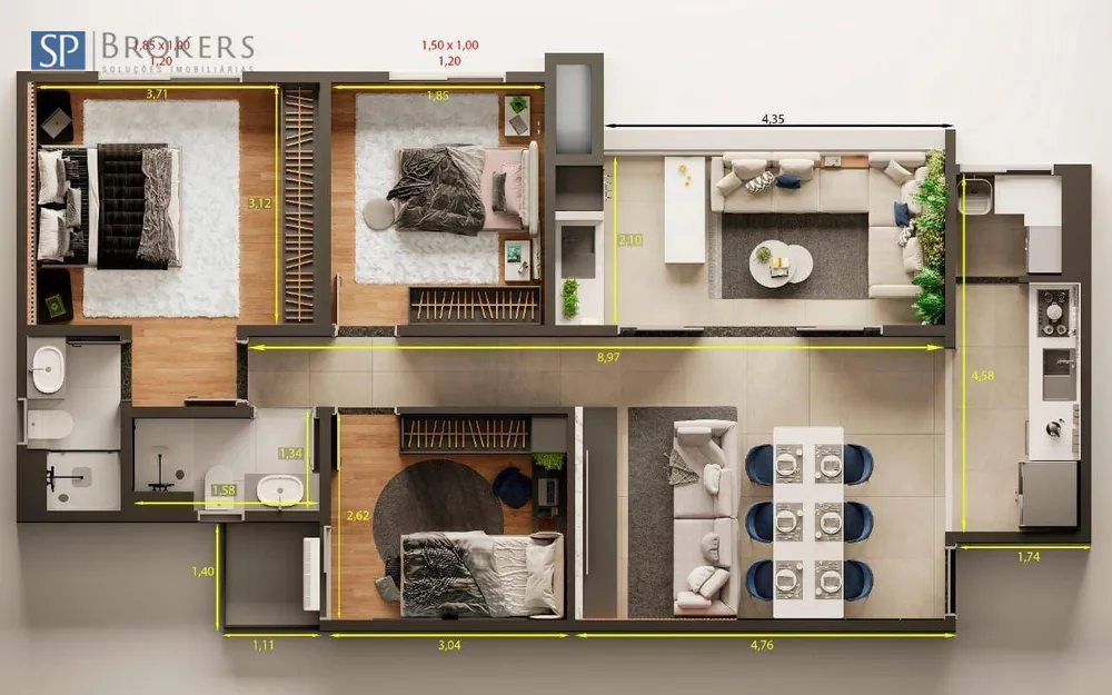 Apartamento, 2 quartos, 83 m² - Foto 2