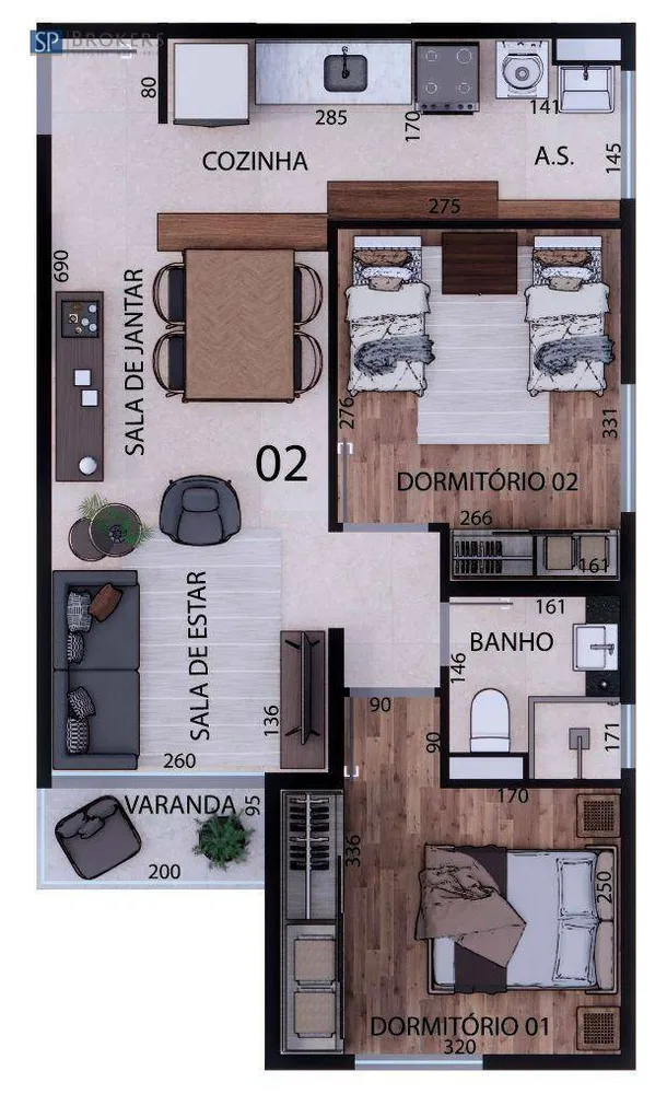 Apartamento, 2 quartos, 50 m² - Foto 3