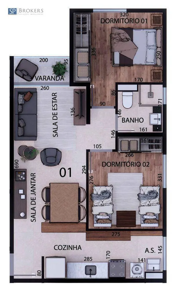 Apartamento, 2 quartos, 50 m² - Foto 2