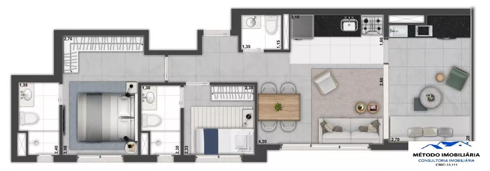 Apartamento, 2 quartos, 72 m² - Foto 3