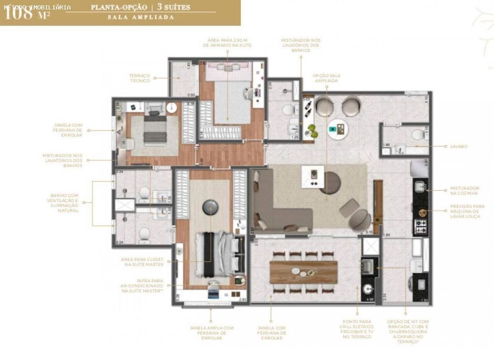 Apartamento, 3 quartos, 108 m² - Foto 3
