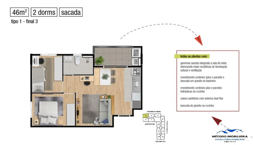 Apartamento, 2 quartos, 47 m² - Foto 9