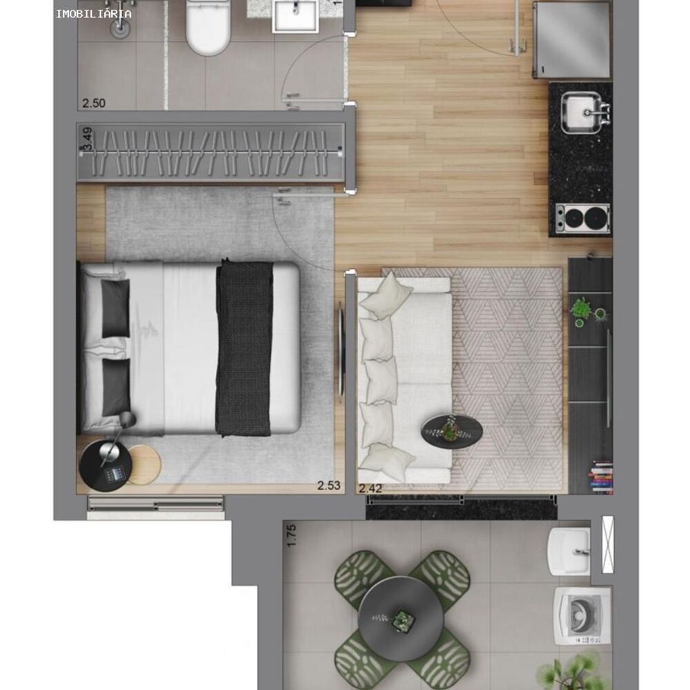 Apartamento, 1 quarto, 35 m² - Foto 4