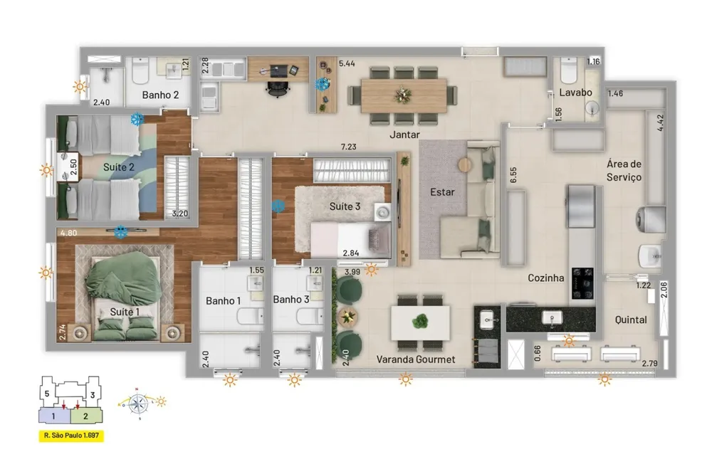 Apartamento, 2 quartos, 86 m² - Foto 1