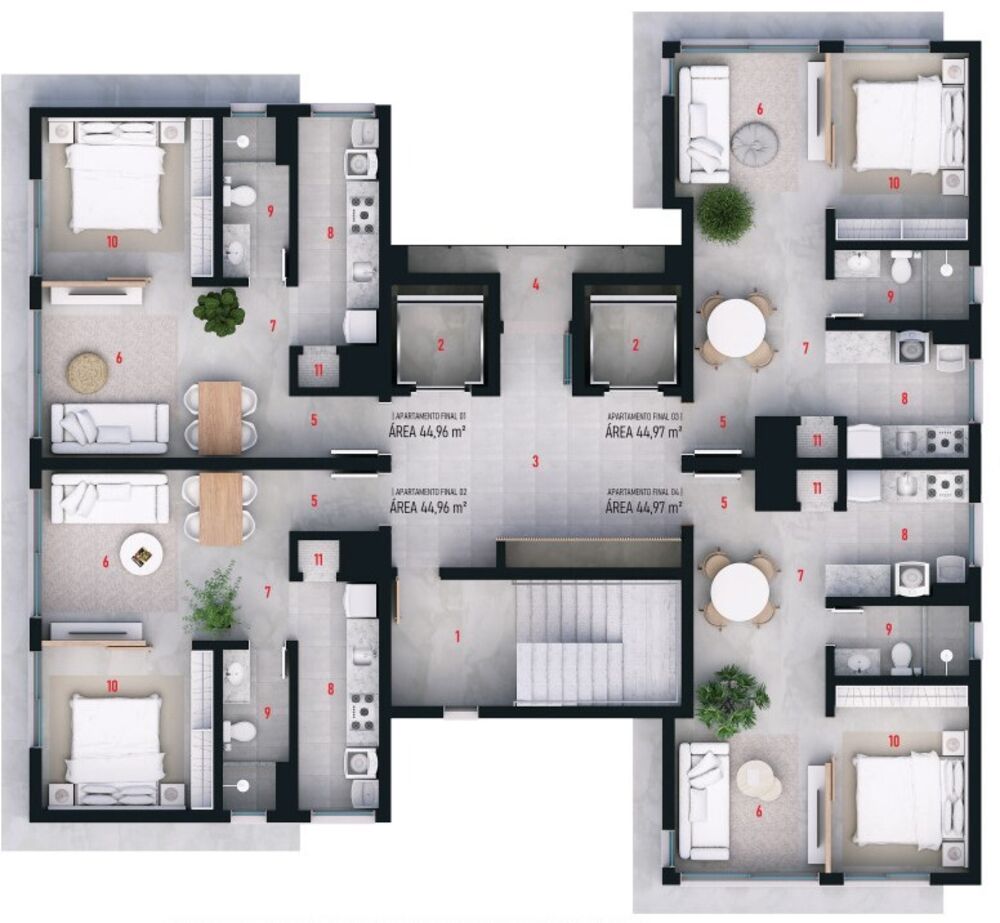 Apartamento, 1 quarto, 44 m² - Foto 2