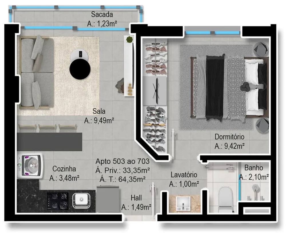 Apartamento, 1 quarto, 81 m² - Foto 11