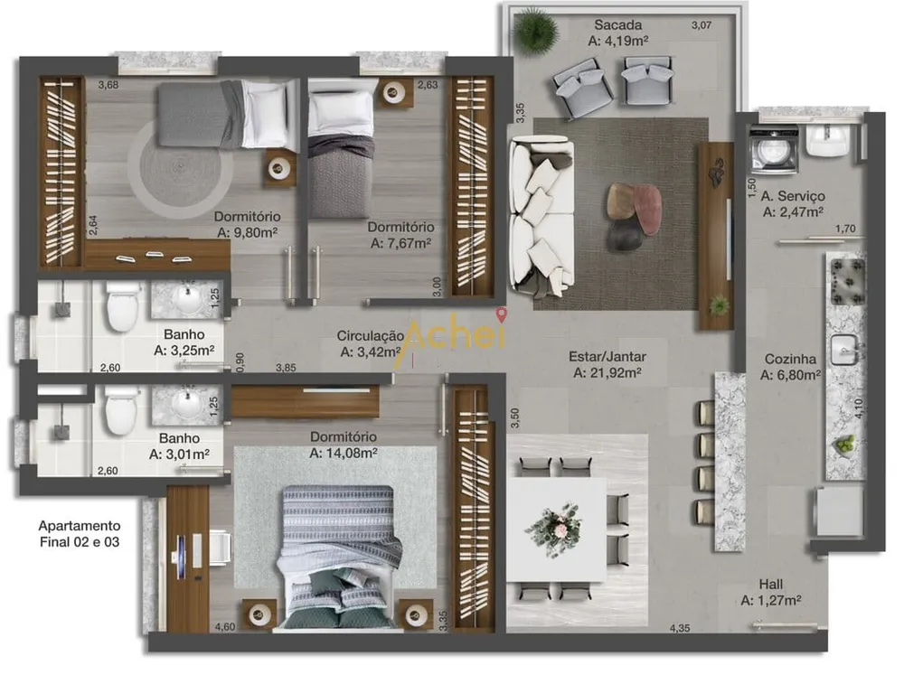 Apartamento, 3 quartos, 91 m² - Foto 27
