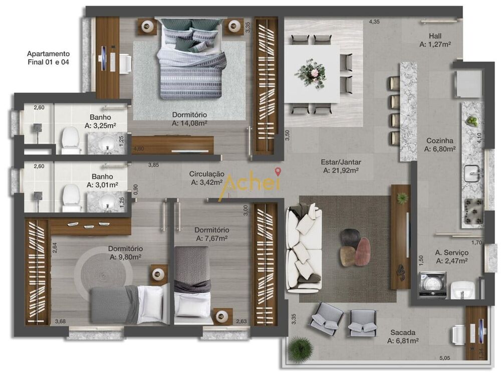 Apartamento, 3 quartos, 91 m² - Foto 4