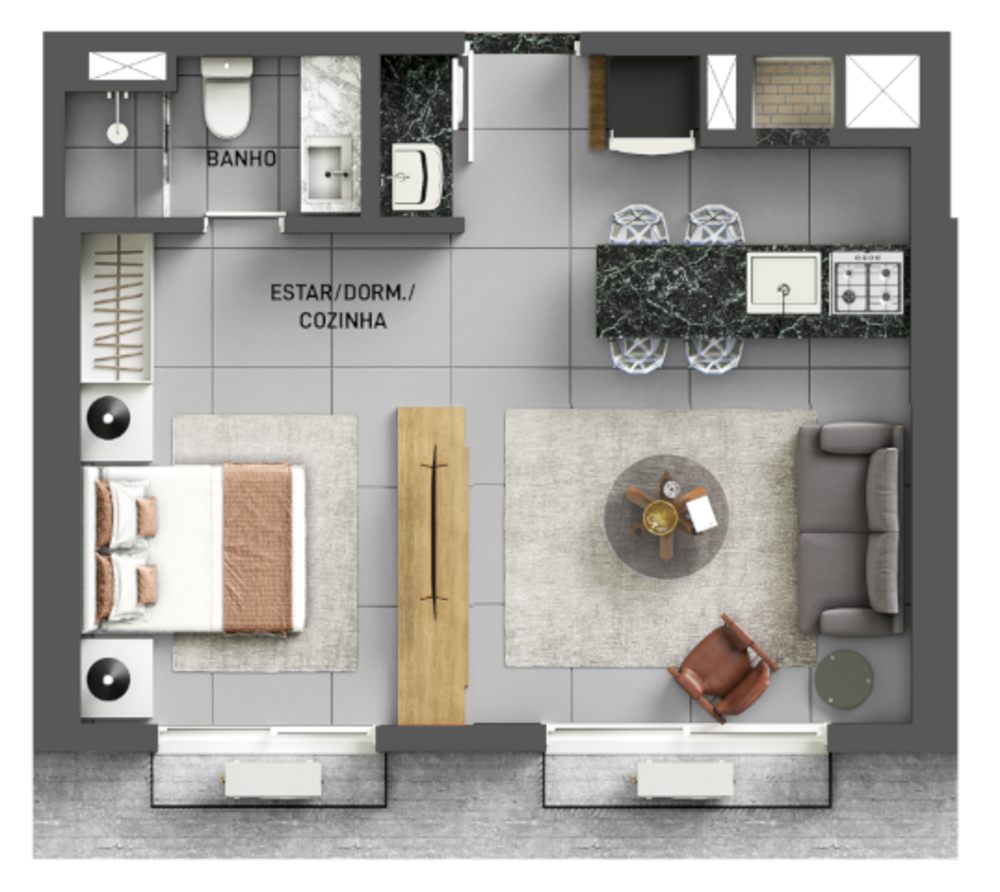 Apartamento, 1 quarto, 44 m² - Foto 3