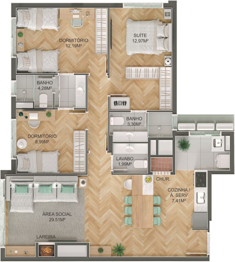 Apartamento, 3 quartos, 82 m² - Foto 12