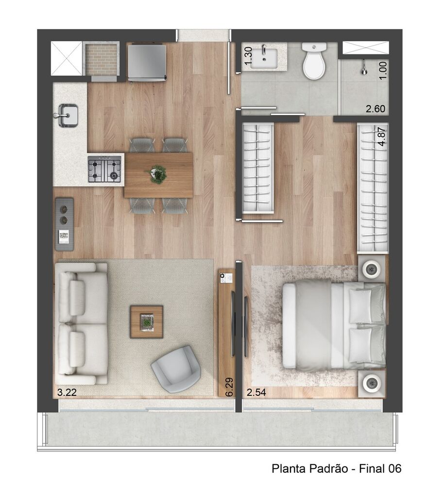 Apartamento, 1 quarto, 55 m² - Foto 12